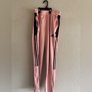 Adidas Pink and Black Sweatpants with Elastic Waistband